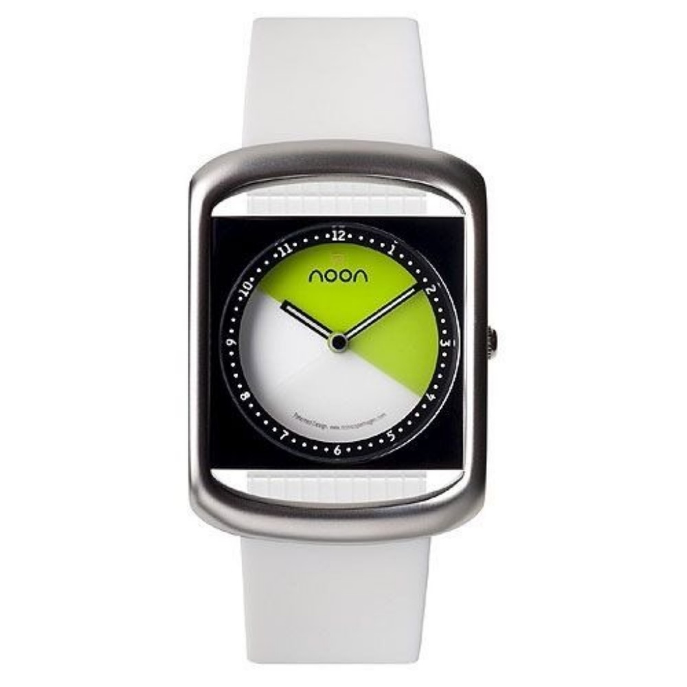 Noon Montre Design White Silicon Strap Ladies Watc